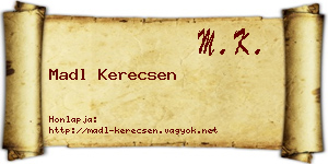 Madl Kerecsen névjegykártya